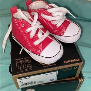 First star hi red converse - infant size 3